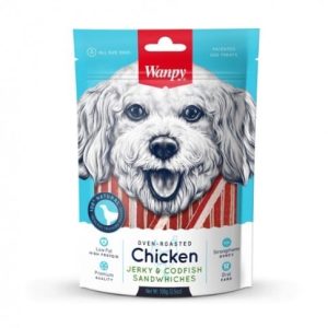 WANPY CHICKEN JERKY & CODFISH SANDWICHES 100g - 1 zdjęcie