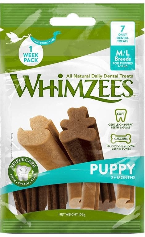 Whimzees Puppy Gryzaki Dentystyczne dla Szczeniąt : Opakowanie - M/L - 1 zdjęcie