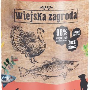 Wiejska Zagroda Wiejska Zagroda Dorsz z indykiem Mokra Karma dla psa op 800g - 1 zdjęcie
