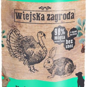 Wiejska Zagroda Wiejska Zagroda Mokra karma z królikiem i indykiem 800g - 1 zdjęcie