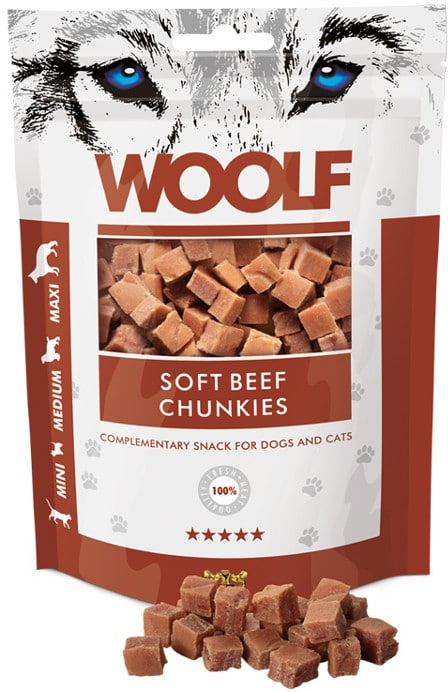 Woolf Przysmak Soft Beef Chunkies dla psa op 100g - 1 zdjęcie