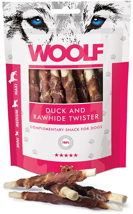 Woolf Woolf Przysmak Duck and Rawhide Twister dla psa op 100g - 1 zdjęcie