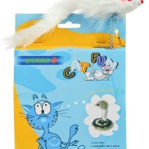 Yarro Zabawka dla kota, mysz futrzana na podstawie ze sprężyną 16x22 cm - 1 zdjęcie