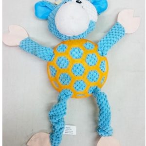 Yarro Zabawka pluszowa dla psa - niebieska krowa piszcząca z gumową siatką 35cm [Y0007] ZH_06915 - 1 zdjęcie