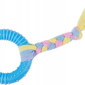 Zabawka dla psa Gryzak Tpr ze sznurkiem Ring 8 cm - 1 zdjęcie