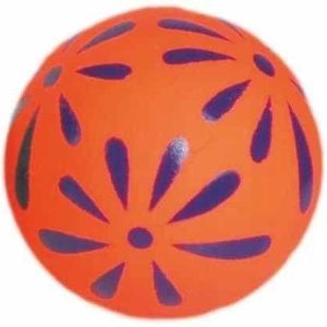 Zabawka Dla Psa Piłka 57MM Kwiatki Pomarańczowa - 1 zdjęcie