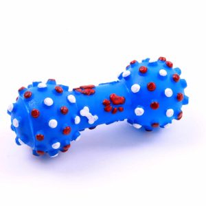 Zabawka psa Hantel Kolec Guma Piszczy Blue 10,5cm - 1 zdjęcie