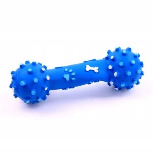 Zabawka psa Hantel Kolec Guma Piszczy niebies 26cm - 1 zdjęcie