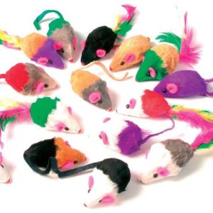 Zolux Zestaw 24 małych myszek z futerkiem i piórkami KZOL046 - 1 zdjęcie
