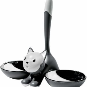 Alessi Tigrito, Miska na pokarm dla zwierząt, kot, czarno-biała, 550 ml - 1 zdjęcie