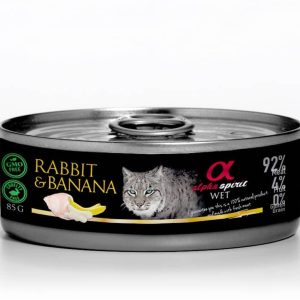 Alpha Spirit 85g Królik z bananem Alpha Spirit mokra kot ( RABBIT WITH BANANA ) - 1 zdjęcie