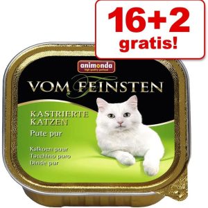 Animonda Vom Feinsten 16 + 2 Gratis! Animonda Vom Feinsten Dla Kastratów, 18 X 100 G - Indyk Z Serem - 1 zdjęcie