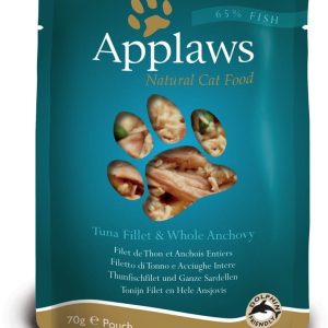 Applaws Selection saszetki z rybą 12 x 70 g Tuńczyk anchois i wodorosty - 1 zdjęcie