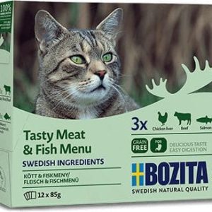 Bozita Cat Multibox mięsne i rybne kawałki w galaretce 12x85g - 1 zdjęcie