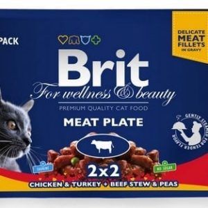 Brit Premium Cat Adult Meat Plate Saszetki 4X100G - 1 zdjęcie