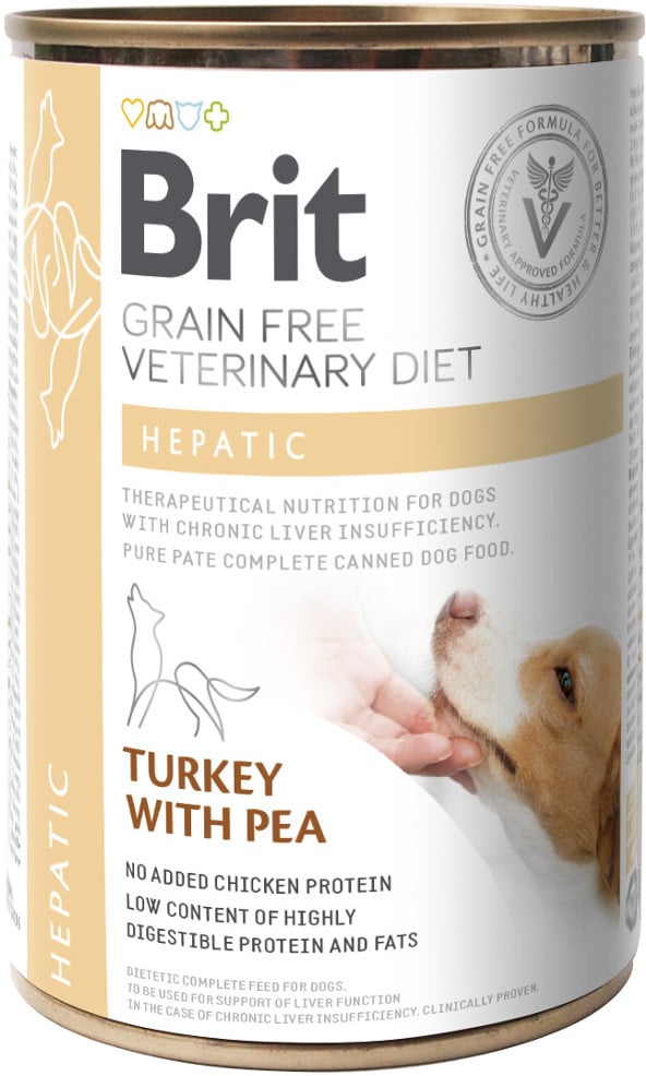 Brit VET Brit Veterinary Diet Hepatic Turkey&Pea Mokra Karma dla psa op 400g - 1 zdjęcie