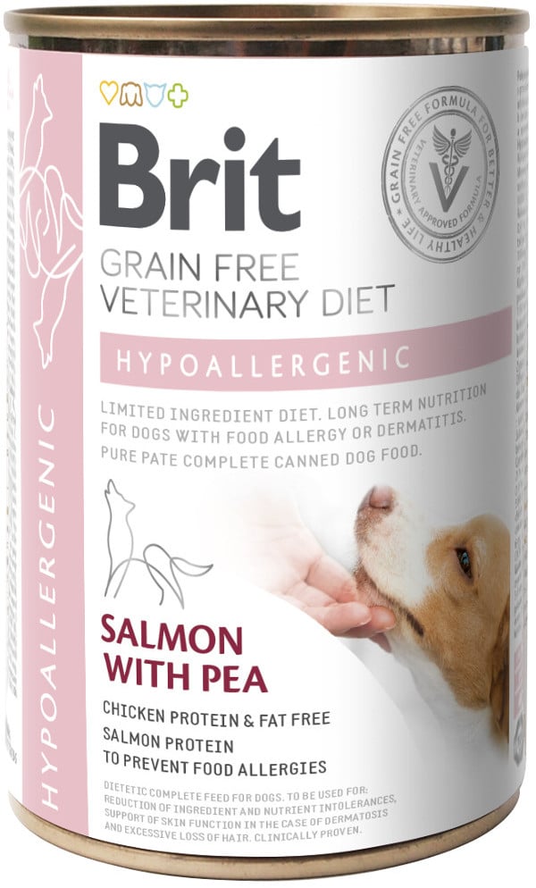 Brit VET Brit Veterinary Diet Hypoallergenic Salmon&Pea Mokra Karma dla psa op 400g - 1 zdjęcie