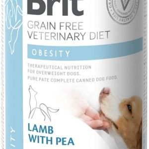 Brit VET Brit Veterinary Diet Obesity Lamb&Pea Mokra Karma dla psa op 400g - 1 zdjęcie