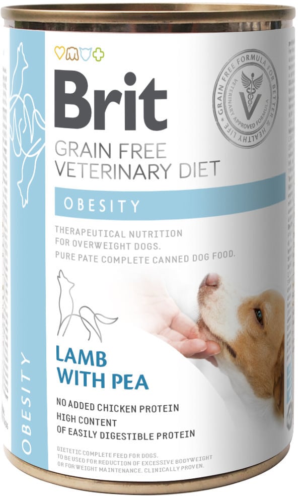 Brit VET Brit Veterinary Diet Obesity Lamb&Pea Mokra Karma dla psa op 400g - 1 zdjęcie