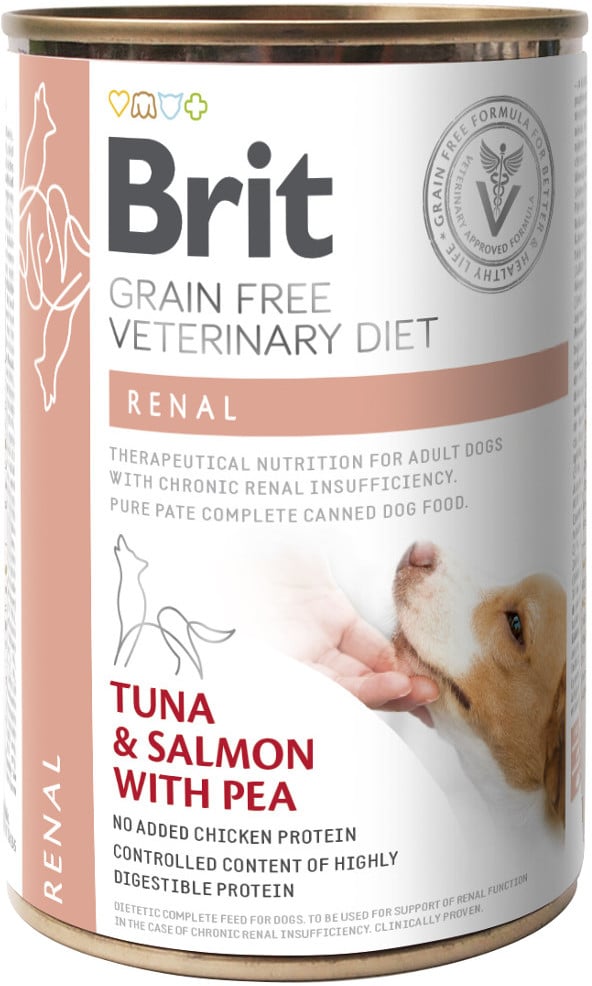 Brit VET Brit Veterinary Diet Renal Tuna&Salmon&Pea Mokra Karma dla psa op 400g - 1 zdjęcie