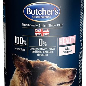 Butchers Blue Beauty z łososiem puszka 6x400g + 400g ! - 1 zdjęcie