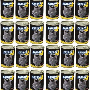 Cat&co [Zestaw] Cat&Co kawałki z kurczakiem i indykiem 400g x 24 - 1 zdjęcie