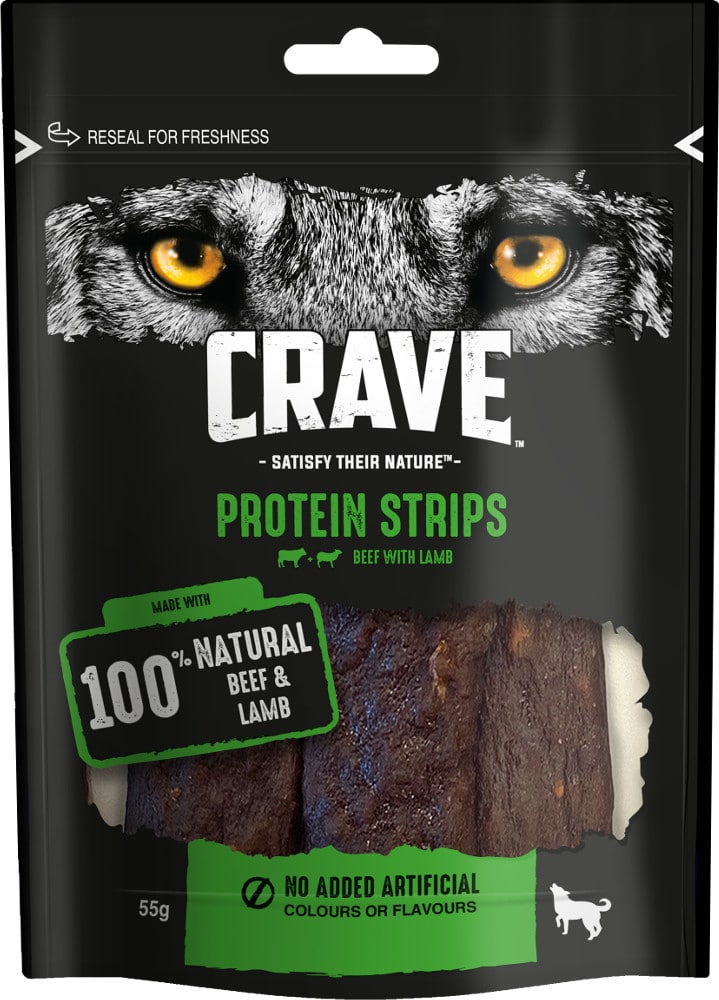 Crave Crave Protein Strips Przysmak z jagnięciną i wołowiną dla psa op 55g - 1 zdjęcie