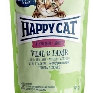 HAPPY CAT Adult Sterilised cielęcina i jagnięcina 85 g saszetka - 1 zdjęcie