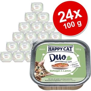 HAPPY CAT Supreme Megapakiet Duo Pyszności w miseczce 24 x 100 g Drób i wołowina - 1 zdjęcie