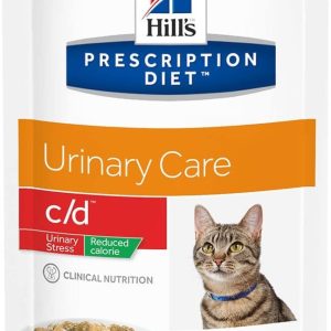 Hills Prescription Diet Prescription Diet Feline c/d Urinary Stress Reduced Calorie kurczak w sosie 24 x 85 g - 1 zdjęcie