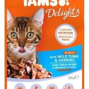 Iams Cat Adult All Breeds Tuna & Herring In Jelly 85g DARMOWA DOSTAWA OD 95 ZŁ! - 1 zdjęcie