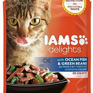 Iams Delights Adult Fisch & Bohnen, Nassfutter Für Erwachsene Katzen, Probiergröße,, Enzelbeutel  (85 G - 1 zdjęcie