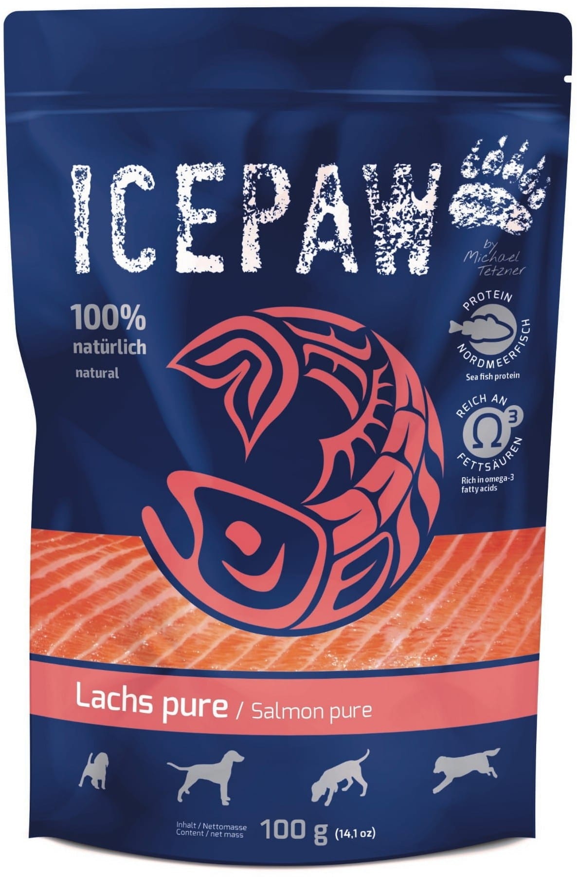 Icepaw Icepaw High Premium - czysty łosoś dla psów 100% (100g) 4260321910860 - 1 zdjęcie