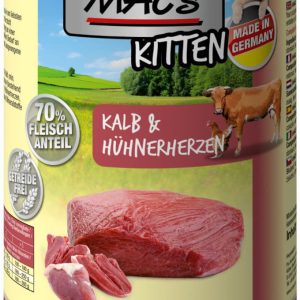 Mac´S Kitten Cielęcina z kurzymi sercami Mokra Karma dla kociąt op 400g - 1 zdjęcie
