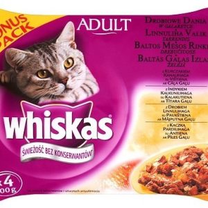 Mars Whiskas Adult Drobiowe Dania W Galaretce Karma Pełnoporcjowa 4 X 100 G - 1 zdjęcie