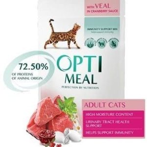 Opti Meal Saszetka Dla Kota 85g : Opakowanie - 85 g, Smak - Cielęcina - 1 zdjęcie