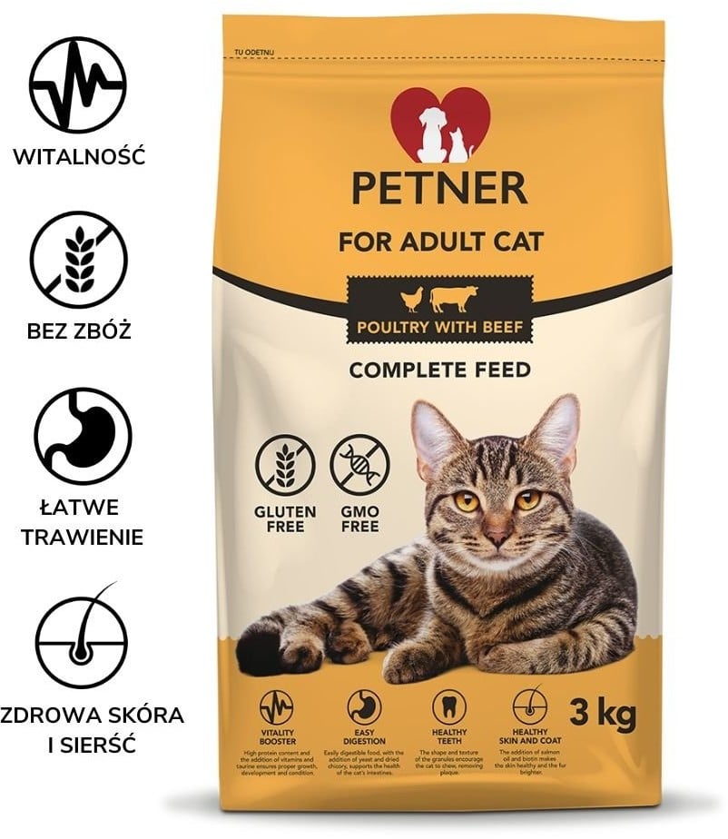 Petner karma dla kotów dorosłych 3 kg - 2 zdjęcie