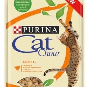 Purina CAT CHOW CAT CHOW ADULT Z KURCZAKIEM I CUKINIĄ W GALARECIE 85G PCCACG85 - 1 zdjęcie