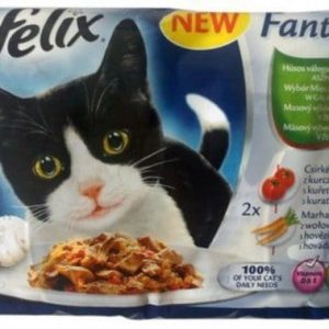 Purina Felix Fantastic karma dla kota 2x z kurczakiem, 2x z wołowiną w galaretce 4x100g - 1 zdjęcie