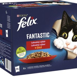 Purina Felix karma dla kota Fantastic z kurczakiem wołowiną królikiem i jagnięciną w galarecie 4(24x85g) - 1 zdjęcie