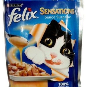 Purina Felix Sensations Sauce Surprise Łosoś morski w sosie pomidorowym saszetka 100g - 1 zdjęcie