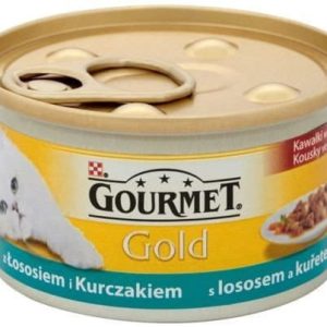 Purina Gourmet Gold kawałki w sosie mokra karma dla kota z łosiosiem i kurczakiem 85g - 1 zdjęcie