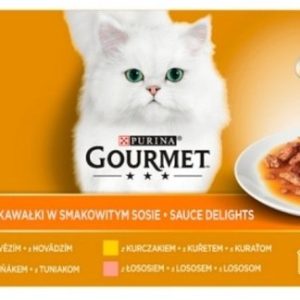 Purina Gourmet Gold Mix Wołowina/Kurczak/Tuńczyk/Łosoś 4x85g - 1 zdjęcie