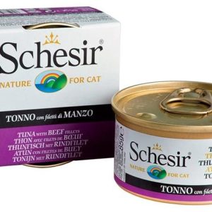 Schesir Tuńczyk z wołowiną w galaretce 6x50g - 1 zdjęcie