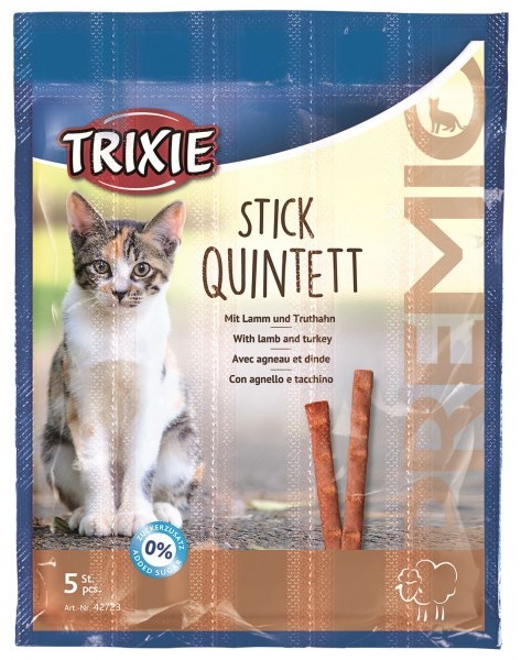Trixie TRIXIE Przysmak dla kota PREMIO Paluszki Stick Quintett |Dwie saszetki karmy Happy Cat GRATIS! - 1 zdjęcie