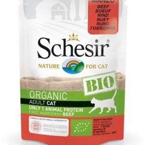 Versele-Laga Schesir Cat Bio Adult 85 g karma mokra dla kota BIO wołowina 85g - 1 zdjęcie