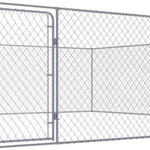vidaXL Kojec dla psa galwanizowana stal 4 x 4 x 1 m 170820 - 1 zdjęcie
