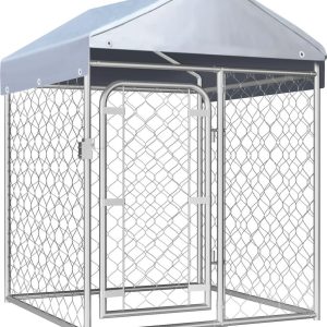 vidaXL Kojec dla psa z zadaszeniem 100 x 100 x 125 cm 144491 - 1 zdjęcie