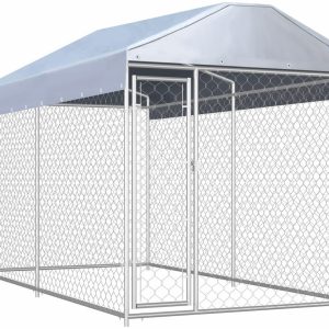 VidaXL Kojec dla psa z zadaszeniem, 382 x 192 x 225 cm 145024         VidaXL - 1 zdjęcie