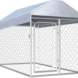 vidaXL Kojec dla psa z zadaszenien 200 x 100 x 125 cm 144492 - 1 zdjęcie
